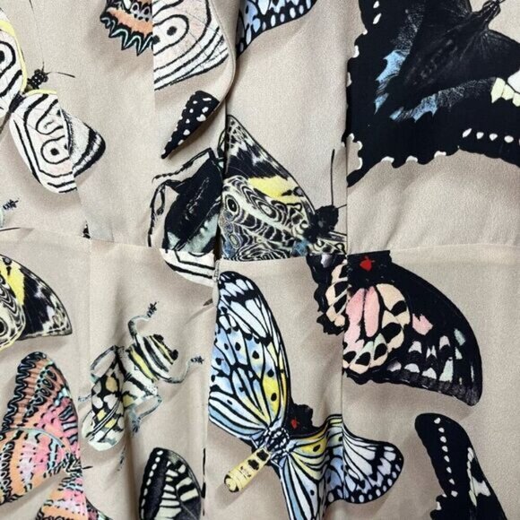 Reiss Women's Size 2 Gail Playsuit Butterfly Pleat Short Romper Tan Pockets NWT - Picture 7 of 16